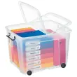Bo&icirc;te de rangement Smartbox avec couvercle et roulettes - 75 litres - Strata 