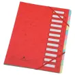 Trieur extensible carte lustr&eacute;e - 12 onglets - Rouge - FIDUCIAL 