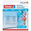 2 Crochets adhésifs pour surfaces transparentes 1 kg - Étui de 2 - TESA