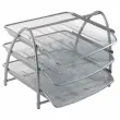 3 Corbeilles métalliques coulissantes MESH sur support gris - ALBA