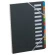 Trieur à élastiques couverture grainée noire - 12 onglets - Extendos
