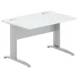 Bureau Buenos Aires - 120 x 80 cm - Plateau gris et pieds aluminium - FIDUCIAL OFFICE SOLUTIONS