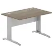 Bureau BUENOS AIRES - Plateau noyer et pieds aluminium - 120x80 cm 