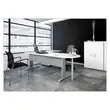 Bureau Buenos Aires - Plateau blanc et pieds aluminium - 140x80 cm 