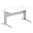 Bureau Buenos Aires - Plateau blanc et pieds aluminium - 140x80 cm 