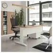 Bureau Buenos Aires - 140 x 80 cm - Plateau gris et pieds blancs - FIDUCIAL OFFICE SOLUTIONS