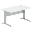 Bureau BUENOS AIRES - Plateau gris et pieds aluminium - 140x80 cm - FIDUCIAL OFFICE SOLUTIONS