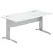 Bureau Buenos Aires - Plateau gris et pieds alu - 160x80 cm - FIDUCIAL OFFICE SOLUTIONS