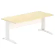 Bureau Buenos Aires - Plateau h&ecirc;tre et pieds blancs - 180x80 cm 