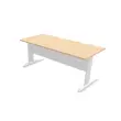 Bureau Buenos Aires - Plateau h&ecirc;tre et pieds blancs - 180x80 cm 