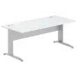 Bureau BUENOS AIRES - Plateau gris et pieds aluminium - 180x80 cm