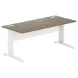 Bureau Buenos Aires - 180 x 80 cm - Plateau noyer et pieds blancs - FIDUCIAL OFFICE SOLUTIONS 