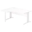 Bureau BUENOS AIRES compact retour &agrave; gauche blanc/blanc, L160 