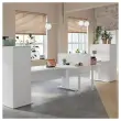 Bureau BUENOS AIRES compact retour &agrave; gauche blanc/blanc, L160 
