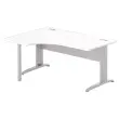 Bureau BUENOS AIRES compact retour &agrave; gauche blanc/alu, L160 