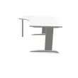 Bureau BUENOS AIRES compact retour &agrave; gauche blanc/alu, L160 