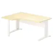 Bureau BUENOS AIRES compact retour à gauche hêtre/blanc, L160