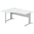 Bureau BUENOS AIRES compact retour à gauche gris/alu, L160