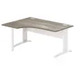 Bureau BUENOS AIRES compact retour à gauche noyer/blanc, L160