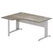 Bureau BUENOS AIRES compact retour &agrave; gauche noyer/alu, L160 