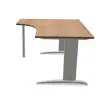 Bureau BUENOS AIRES compact retour &agrave; gauche noyer/alu, L160 