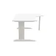 Bureau BUENOS AIRES compact retour &agrave; droite blanc/alu, L160 