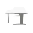 Bureau BUENOS AIRES compact retour &agrave; droite blanc/alu, L160 