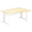 Bureau BUENOS AIRES compact retour à droite hêtre/blanc, L160