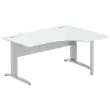 Bureau BUENOS AIRES compact retour &agrave; droite gris/alu, L160 