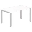 Bureau BRUXELLES 140 x 80 blanc - pieds aluminium