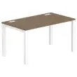Bureau BRUXELLES 140 x 80 noyer - pieds blancs 