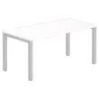 Bureau BRUXELLES 160 x 80 blanc - pieds aluminium 
