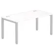 Bureau BRUXELLES 160 x 80 blanc - pieds aluminium 
