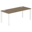 Bureau BRUXELLES 180 x 80 noyer - pieds blancs 