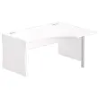 Bureau BUDAPEST compact retour &agrave; droite blanc L160 