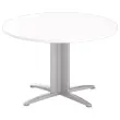 Table r&eacute;union ronde diam. 116cm blanc/aluminium 