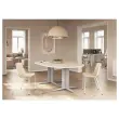 Table r&eacute;union ovale 200x120 blanc/blanc 