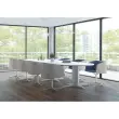 Table réunion ovale 200x120 hêtre/blanc