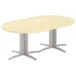 Table r&eacute;union ovale 200x120 h&ecirc;tre/aluminium 