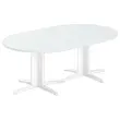 Table r&eacute;union ovale 200x120 gris/blanc 
