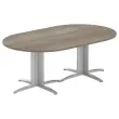 Table réunion ovale 200x120 noyer/aluminium