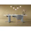 Table réunion ovale 200x120 noyer/aluminium