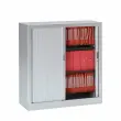 Armoire basse &agrave; rideaux m&eacute;talliques - 100 x 100 cm - Alu 