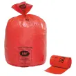 25 Sacs poubelle à liens traditionnels - Produits non recyclables ou dangereux - Rouge - 50 L