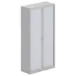 Armoire haute &agrave; rideaux m&eacute;talliques - Aluminium/Gris - 198x100 