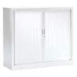 Armoire basse à rideaux - 100 x 120 cm - Blanc