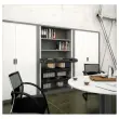 Armoire haute &agrave; rideaux - 198 x 120 cm - Alu et blanc 