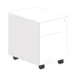 Caisson mobile métallique 2 tiroirs avec plumier - Blanc