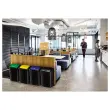 Poubelle &agrave; couvercle basculant plastique 50L bleu 