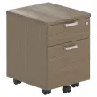 Caisson mobile 2 tiroirs avec roulettes - Noyer 